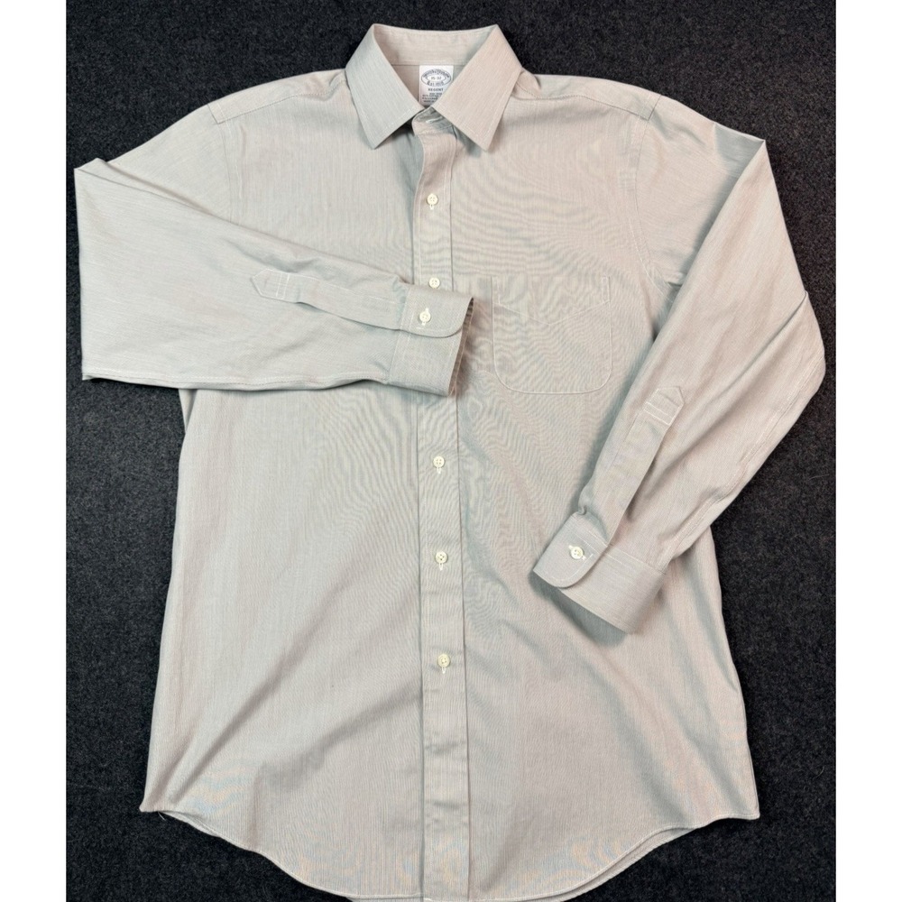 Brooks Brothers Regent Dress Shirt Mens 15 32 Grey Micro Stripe Supima Cotton